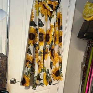 Floral Sunflower Maxi Skirt